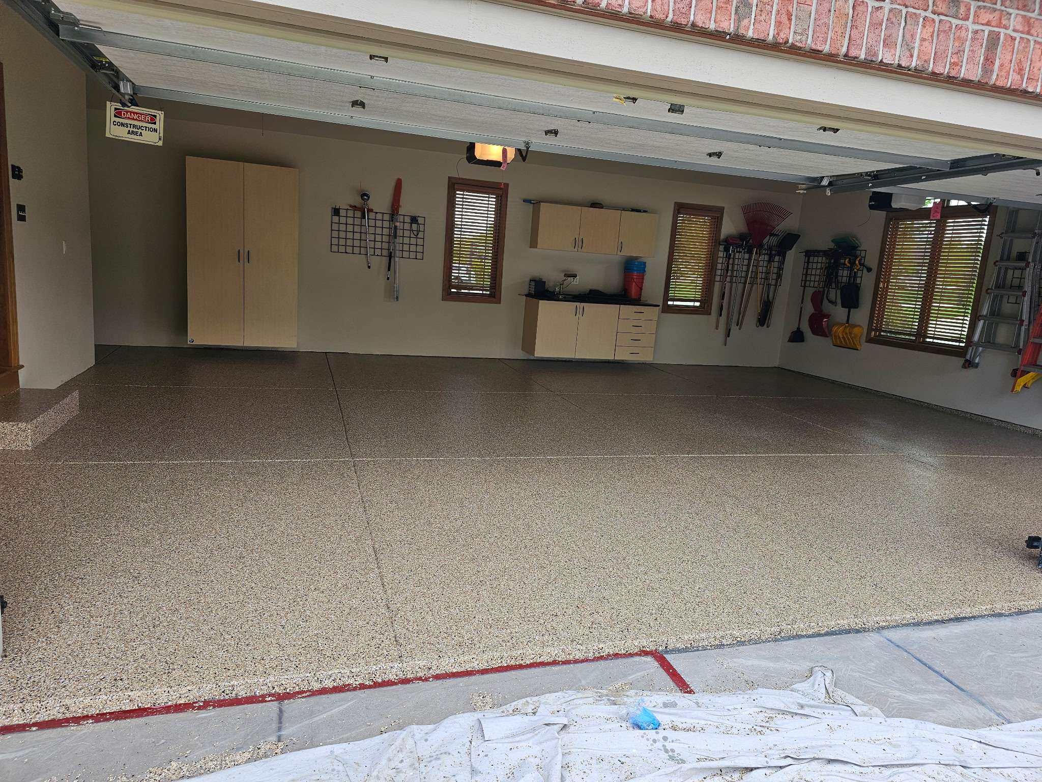 Modern epoxy garage floor in Delafield